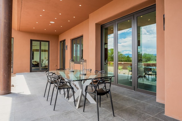 view of patio featuring french doors