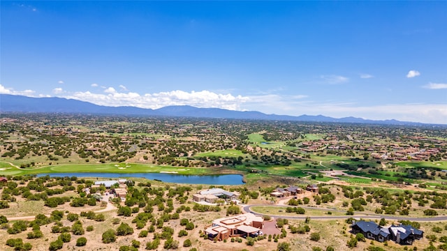 drone / aerial view with a mountain view