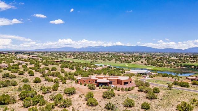 drone / aerial view with a mountain view