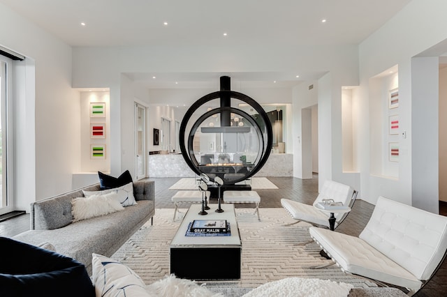 living room featuring hardwood / wood-style floors