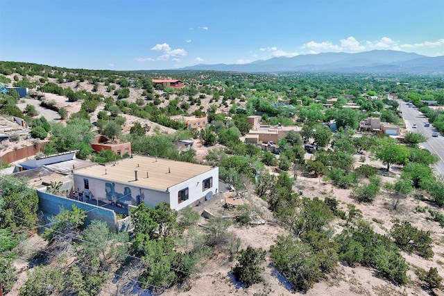 aerial view with a mountain view