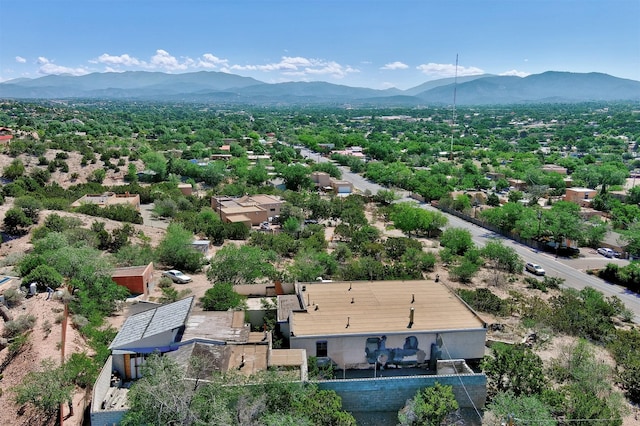 aerial view with a mountain view