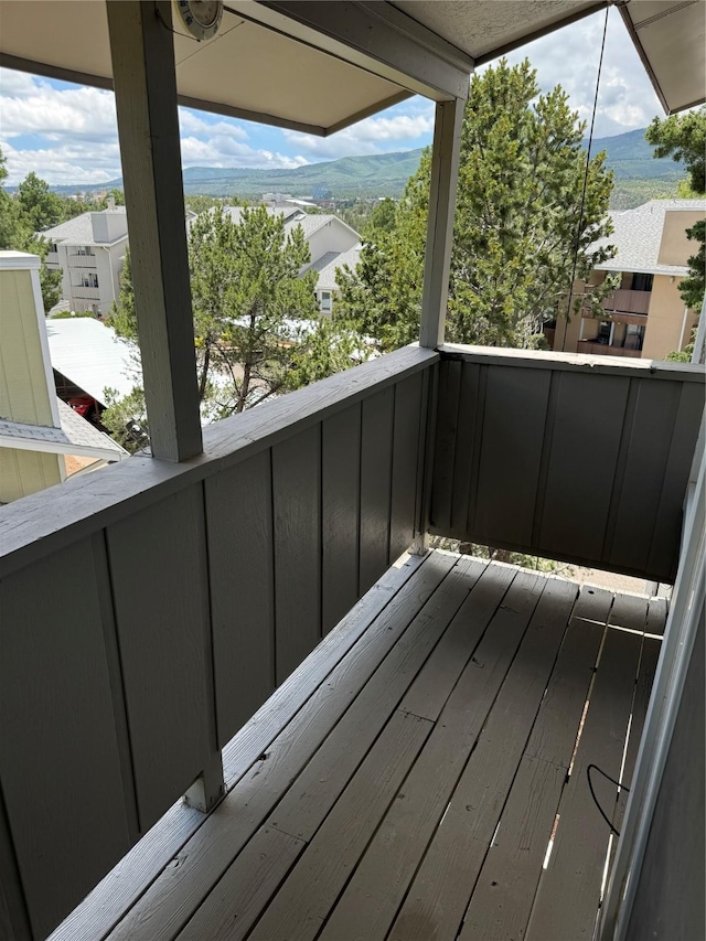 deck featuring a mountain view