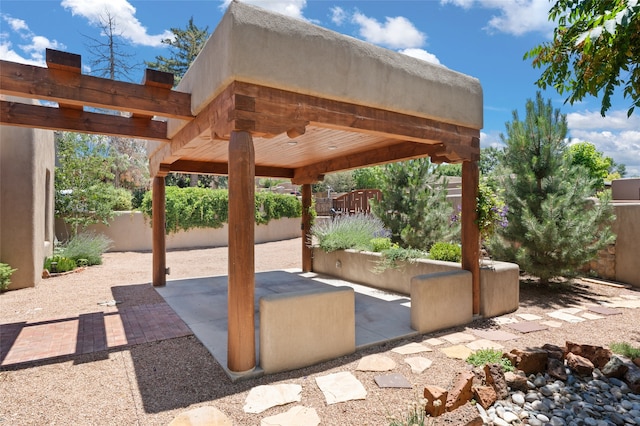 view of patio featuring a gazebo