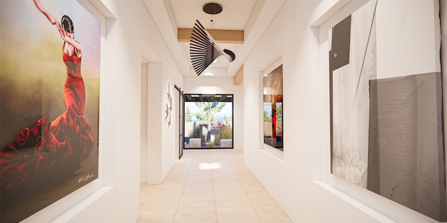 corridor featuring tile patterned flooring