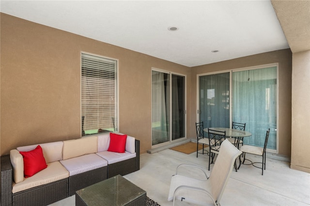 view of patio with an outdoor living space