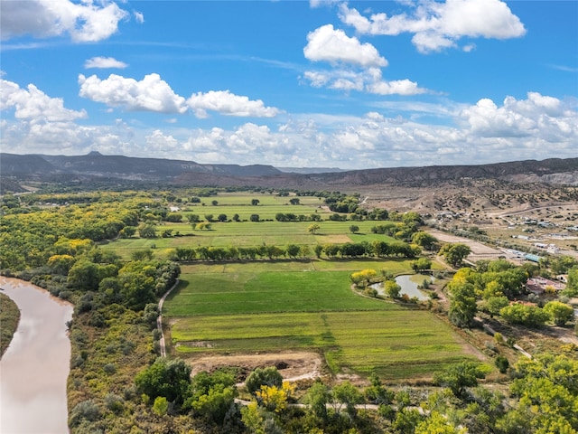 drone / aerial view with a mountain view