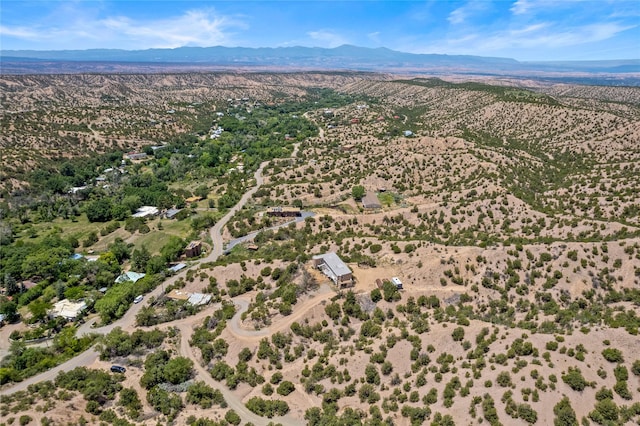 bird's eye view with a mountain view