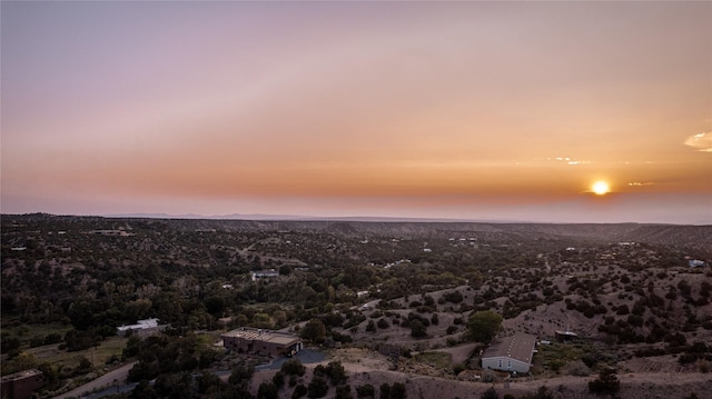 view of aerial view at dusk