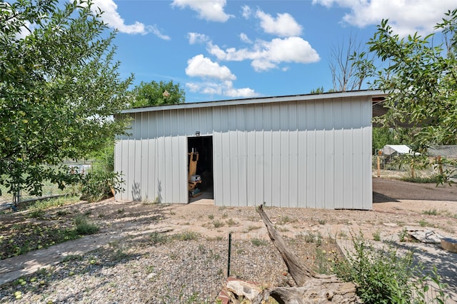 view of pole building