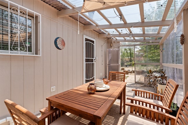 exterior space with outdoor dining area