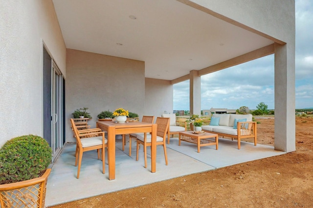 view of patio featuring an outdoor hangout area