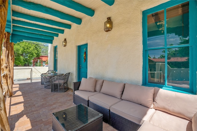 view of patio featuring an outdoor living space