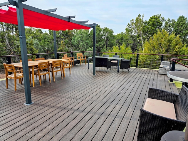 deck featuring an outdoor living space