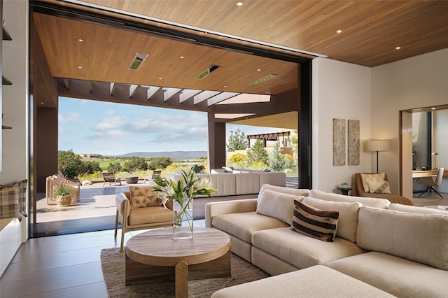 view of patio with an outdoor hangout area and a pergola