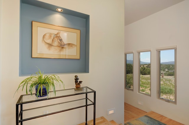 interior space with hardwood / wood-style floors