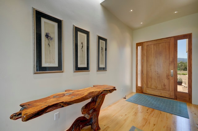 foyer featuring light wood-type flooring