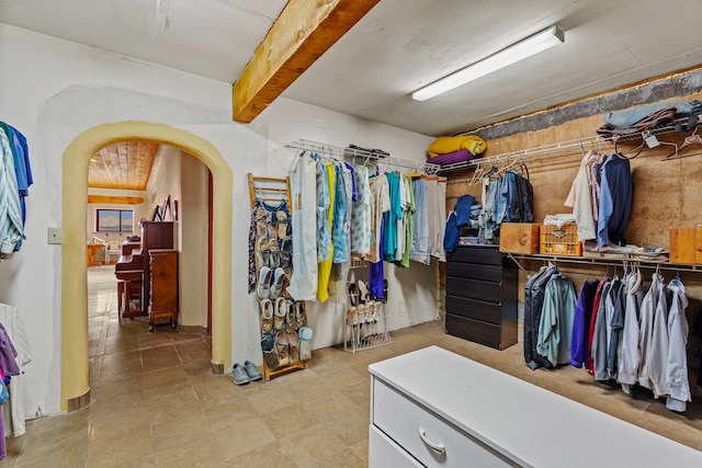 115 Waldo Mesa, Madrid, NM 87010 - walk in closet featuring light tile patterned floors