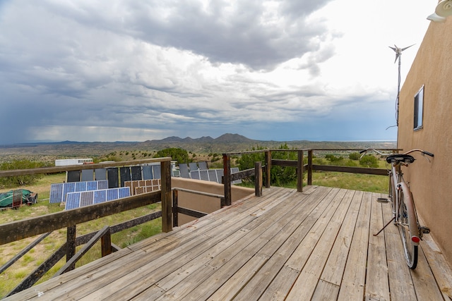 115 Waldo Mesa, Madrid, NM 87010 - wooden terrace with a mountain view