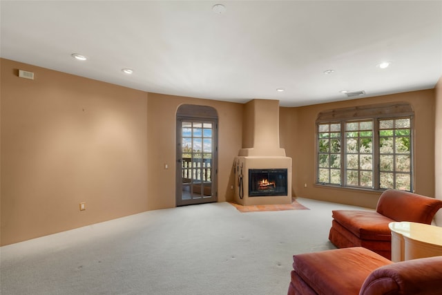 carpeted living room with a wealth of natural light