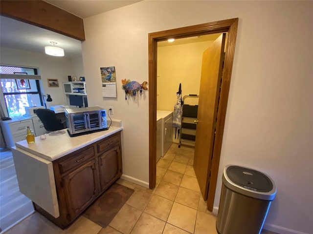 interior space with light tile patterned floors