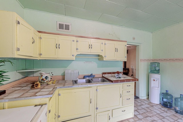 kitchen with sink and tile countertops