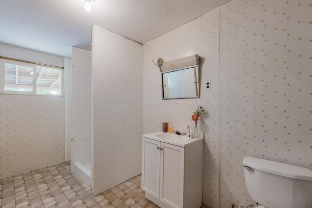 bathroom with toilet and vanity