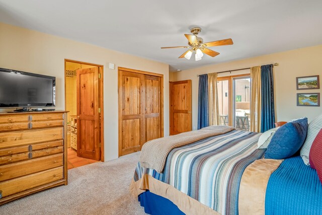 bedroom with carpet and ceiling fan