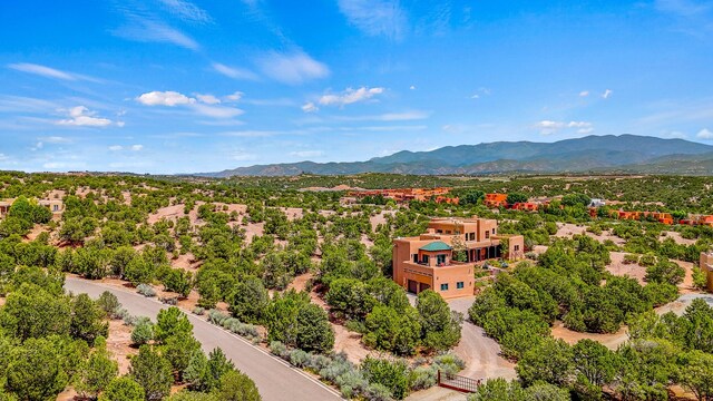 birds eye view of property featuring a mountain view