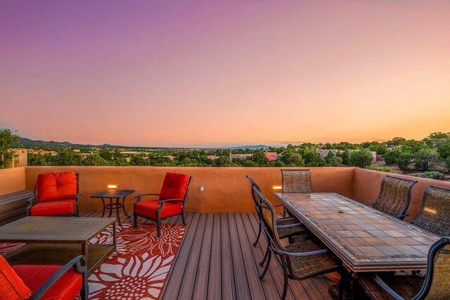 view of deck at dusk