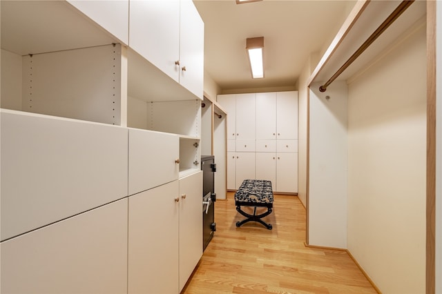 walk in closet featuring light wood-type flooring