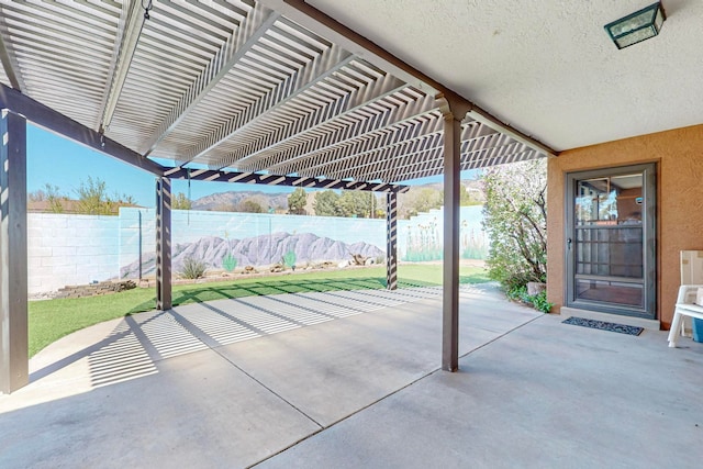 view of patio with a pergola