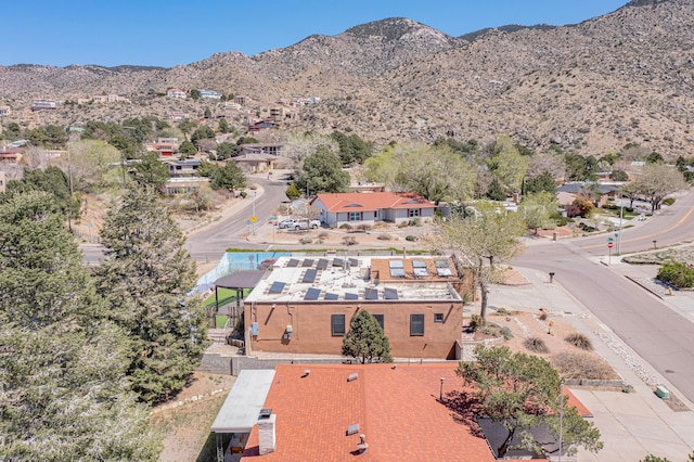 drone / aerial view with a mountain view