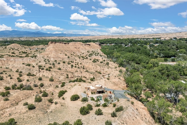 aerial view with a mountain view