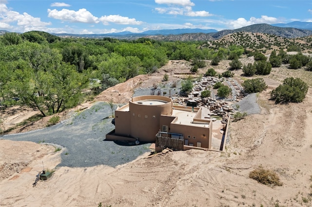 aerial view featuring a mountain view