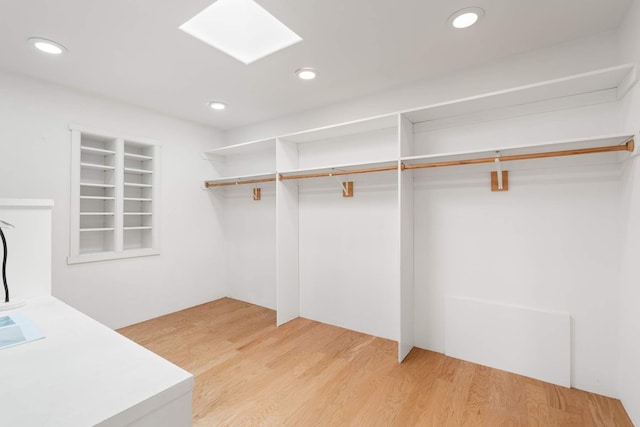 spacious closet featuring light wood-type flooring