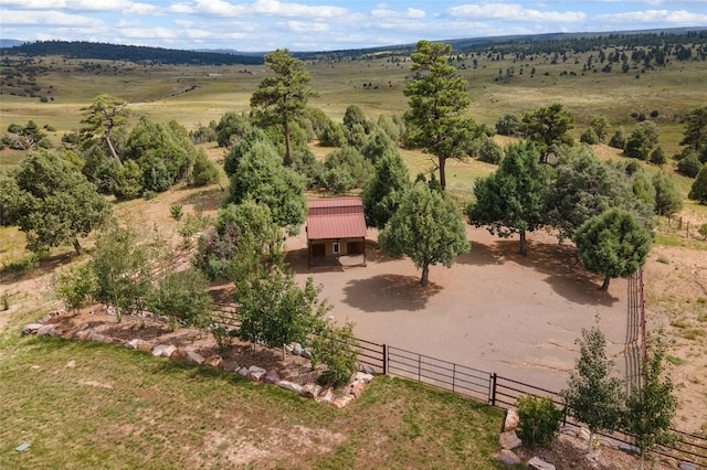 bird's eye view featuring a rural view