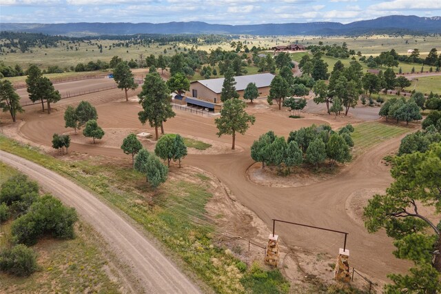 aerial view with a rural view and a mountain view