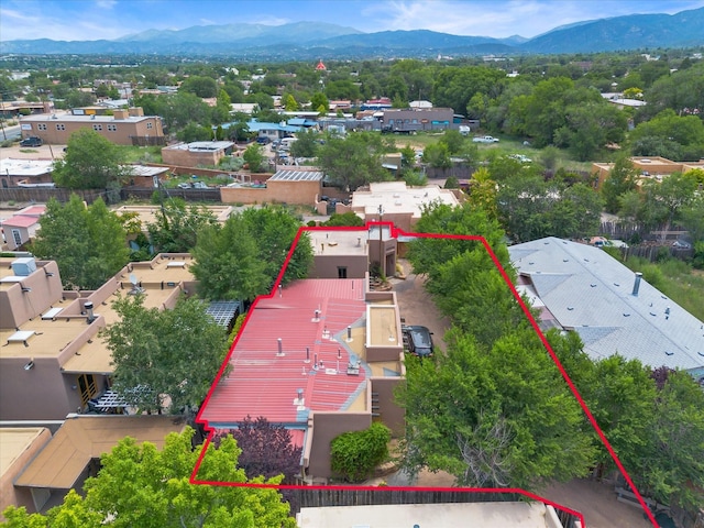 drone / aerial view with a mountain view