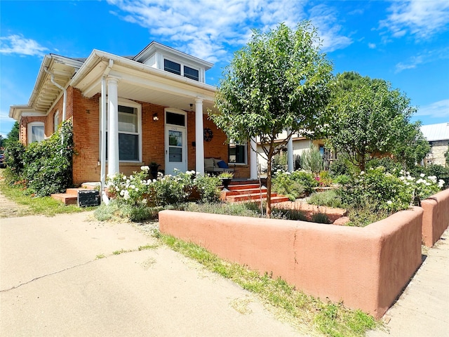 view of front of home with a porch