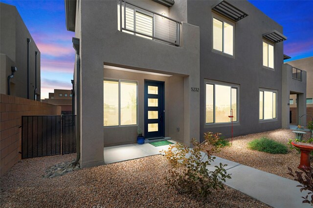 contemporary house featuring a patio area