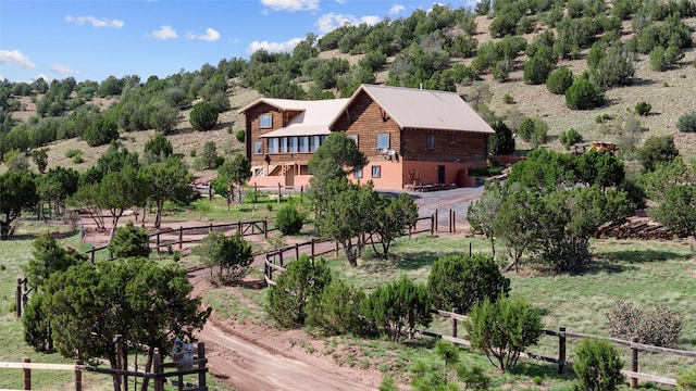 drone / aerial view featuring a rural view