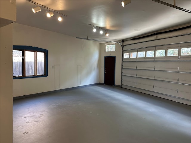 garage with baseboards