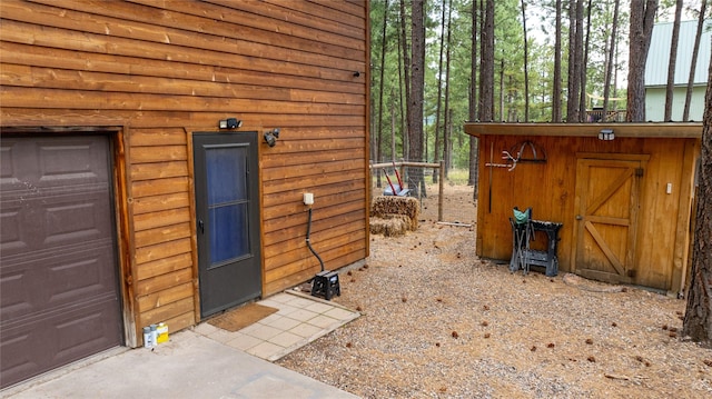 view of outbuilding with a garage