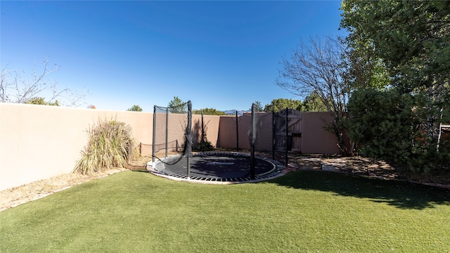 view of yard featuring a trampoline