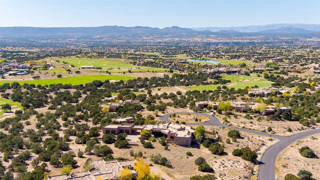 bird's eye view with a mountain view