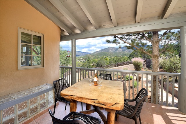 exterior space with a mountain view