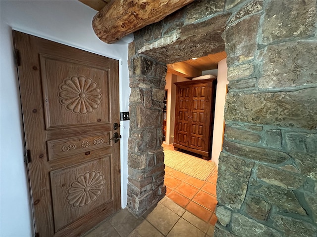 entrance foyer with light tile patterned flooring