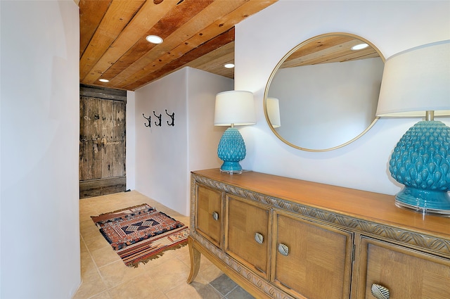 interior space featuring light tile patterned floors