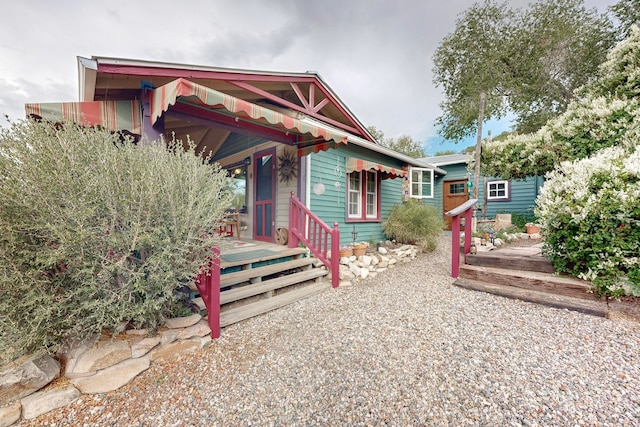 view of front of house featuring a deck